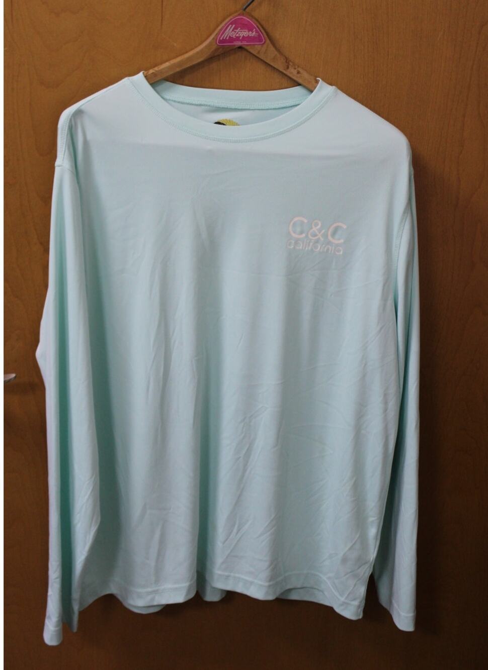 C&C California Men's XL Mint Green Sailboat Graphic LS Sun Shirt Swim SPF Top